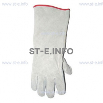 Перчатки-краги спилковые пятипалые серые с подложкой - st-e.info - Севастополь