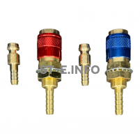 Комплект разъемов быстросъемных красный + синий с соединителем М6 - st-e.info - Севастополь