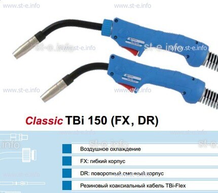 Горелка для полуавтоматической сварки TBi 240-blue-ESG, длина 3 метра - st-e.info - Севастополь