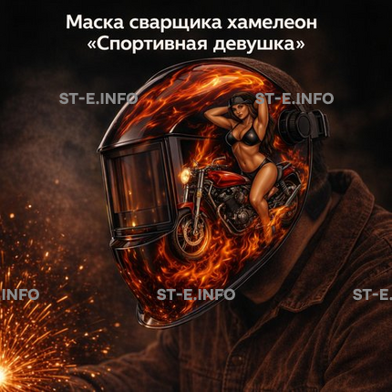 Маска сварщика хамелеон «Спортивная девушка» (YXE-718G PRO) - st-e.info - Севастополь